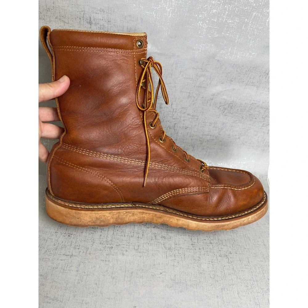 Thorogood American Heritage 8 Inch Moc Toe Boots Tobacco Leather Mens 13
